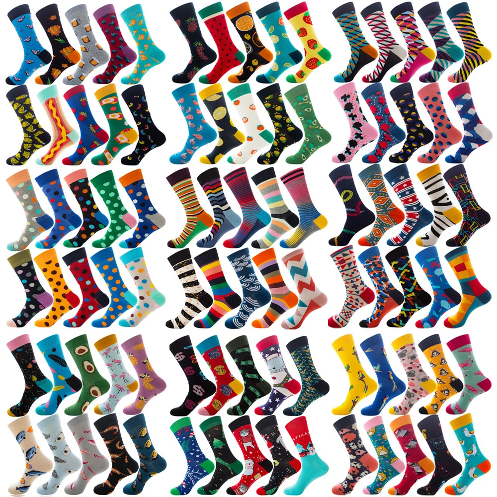 

happy men socks novelty creative funny fashion men crew funny socks