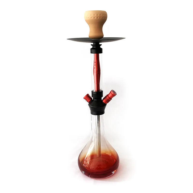 

High Quality Aluminum Portable Hookah Set Glass Hookah Shisha With Silicone Hookah Hose, As picture