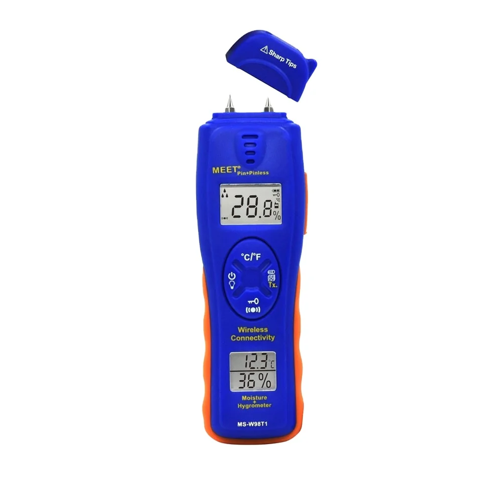 MS-W98T1 Wireless Moisture Meter with Free APP and Temperature and Humidity Measurement