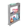 Slim Storage 3 Tier Slide-Out Tower Pull Out Pantry Shelves Cart For Kitchen