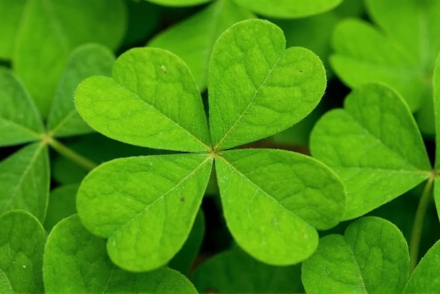Illustration showing proper technique for examining clover plants for extra leaves