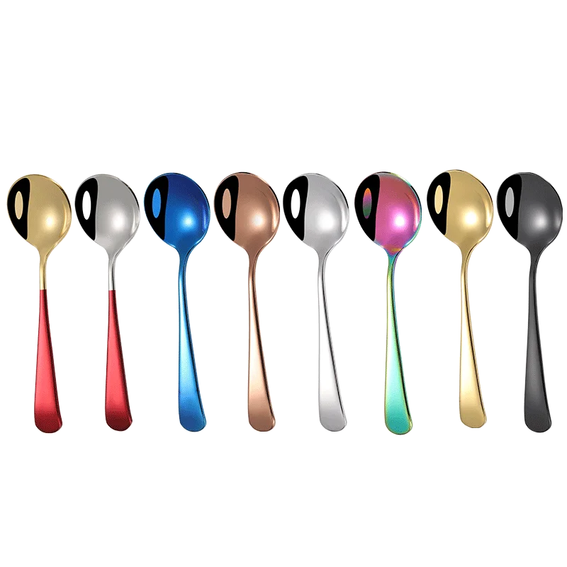 

Reusable Eco Friendly Titan Plate Kitchen Table Scoop Spoon Silver Stainless Steel Spoon, Black/silver/gold/rose gold/color+gold