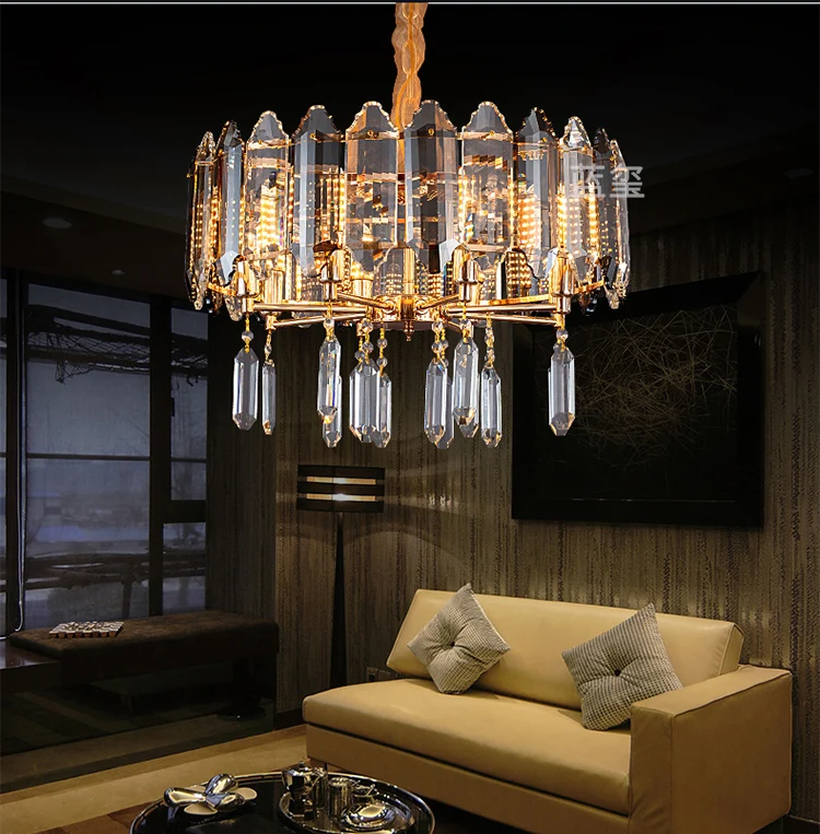 Smoky gray modern lighting pendant lamp crystal lights chandelier led crystal chandelier