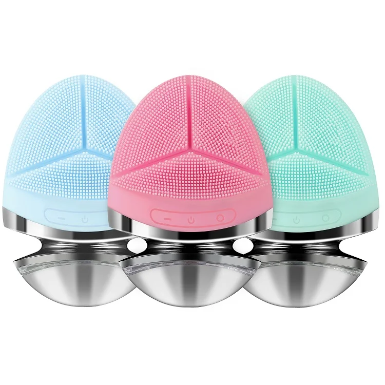 

Waterproof Silicone Face Cleaning Brush Electric Facial Cleanser Washing Brush Mini Electric Facial Brush, Pink,blue,green