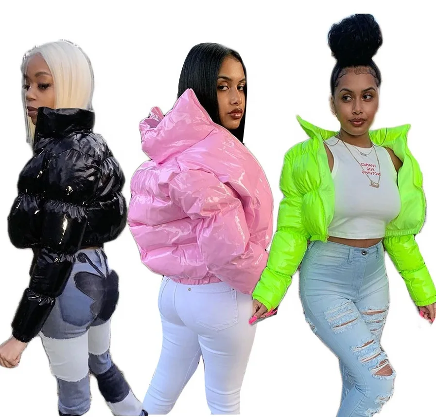 

2021 New short Coats Jackets Crop Puff Ladies Down Winter Fashion Girls Bubble puffy Jacket for women, Picture