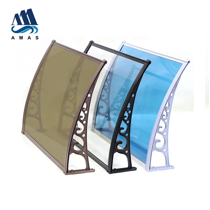 

Amas  polycarbonate window awning assembling wall brackets, Customized colors