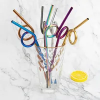 

2019 New Design Factory Direct Sell Reusable Stainless Steel Metal Straws with Cleaning Brush