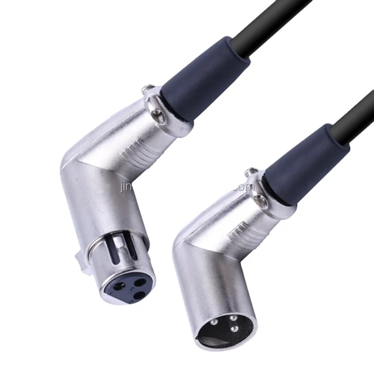 

jinsanhu high quality golden right angle microphone cable wire connector wholesale male to female xlr cable