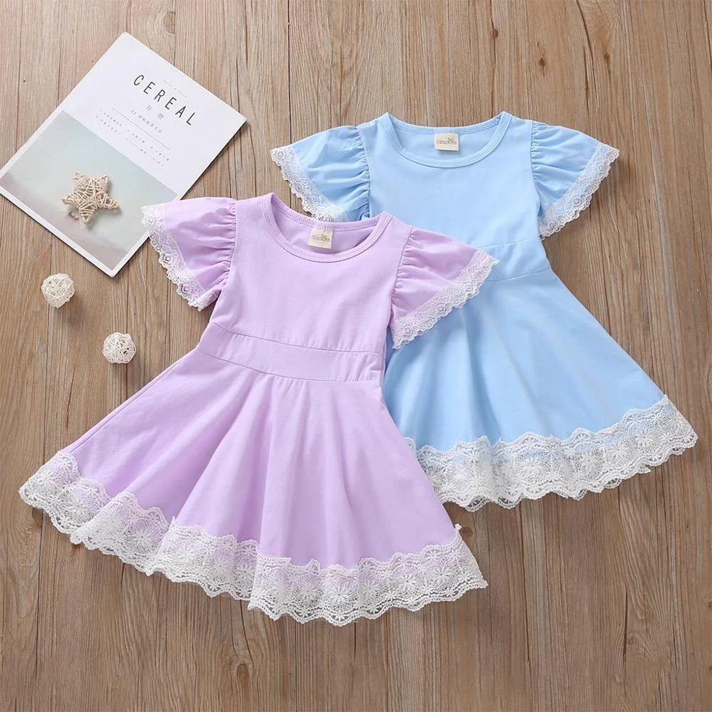 

CHUYA Light Blue Purple Lace Summer Girl Dress HA09511