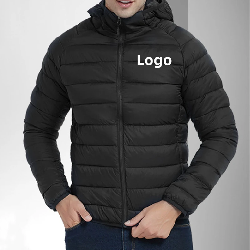

Blank lightweight packable warm polyester feather men winter zipper luxury brand quilted mens puffer jacket hombre