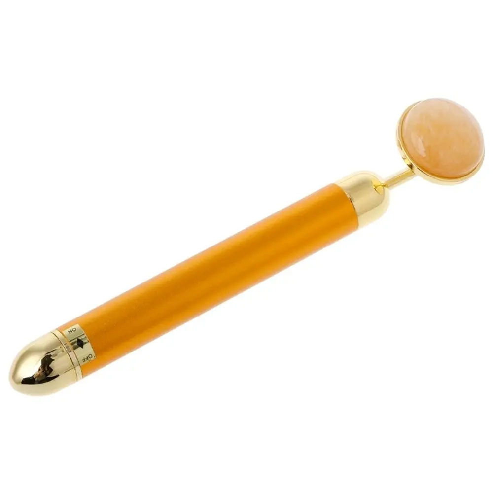 

Hot Selling Wholesale Factory Private Label Face Vibrator 24k Gold Pulse Energy Facial Massager Beauty Bar With Jade Stone