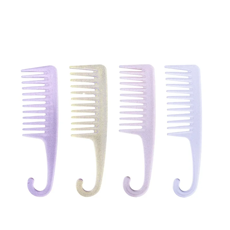 

New Material Transparent Wide Tooth Shower Detangler Hair Comb With Hook Detangling Brush for 3a-4c Hair Afro, Picture