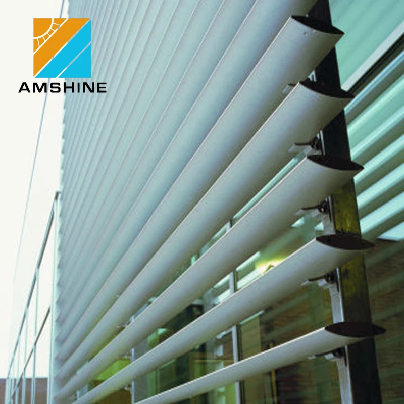
Motorized adjustable blade metal outdoor sliding aluminium louvre shutters 