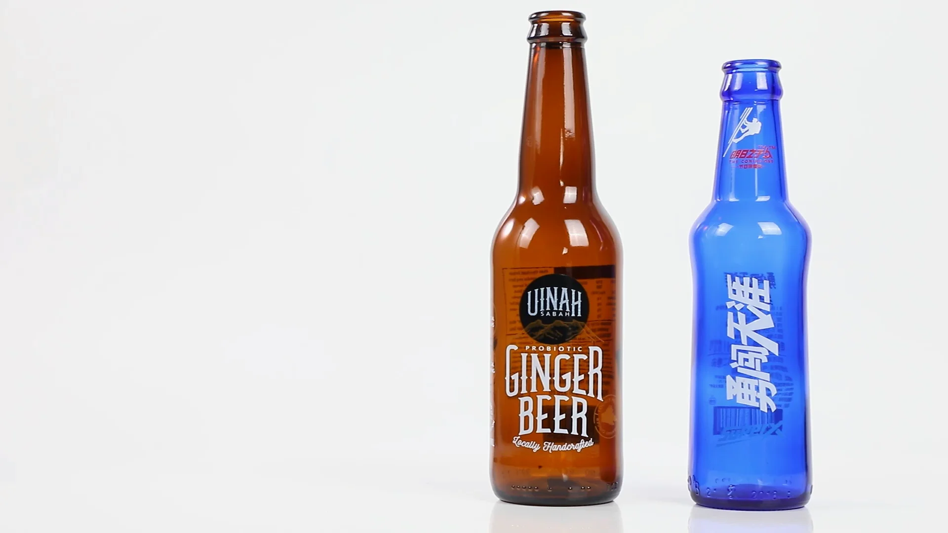 330毫升 500毫升自定义标志透明蓝色绿色琥珀啤酒玻璃瓶