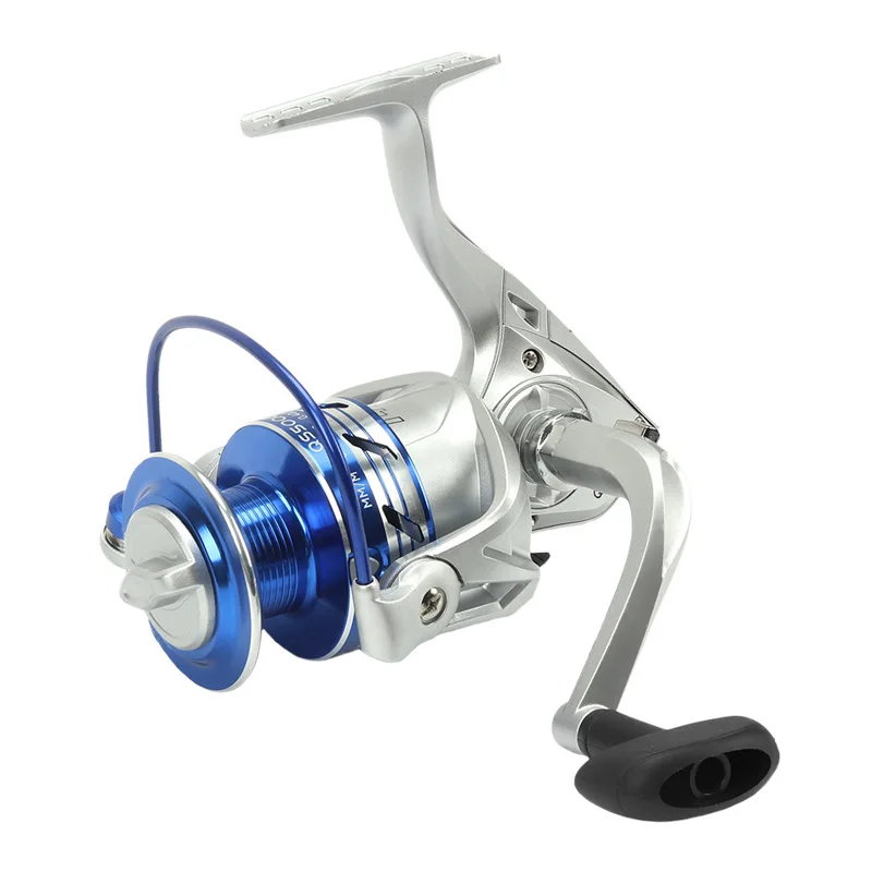 

Low Price 10BB 1000-7000 5.2:1 Gear Ratio Blue Silver Color EVA Handle Spinning Fishing Reel