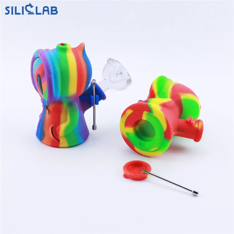 

halloween ghost silicone water pipe blunt holder tobacco bubbler smoking glass water pipe weed herb smoker weed accessories pipe, Multi colors/custom colors