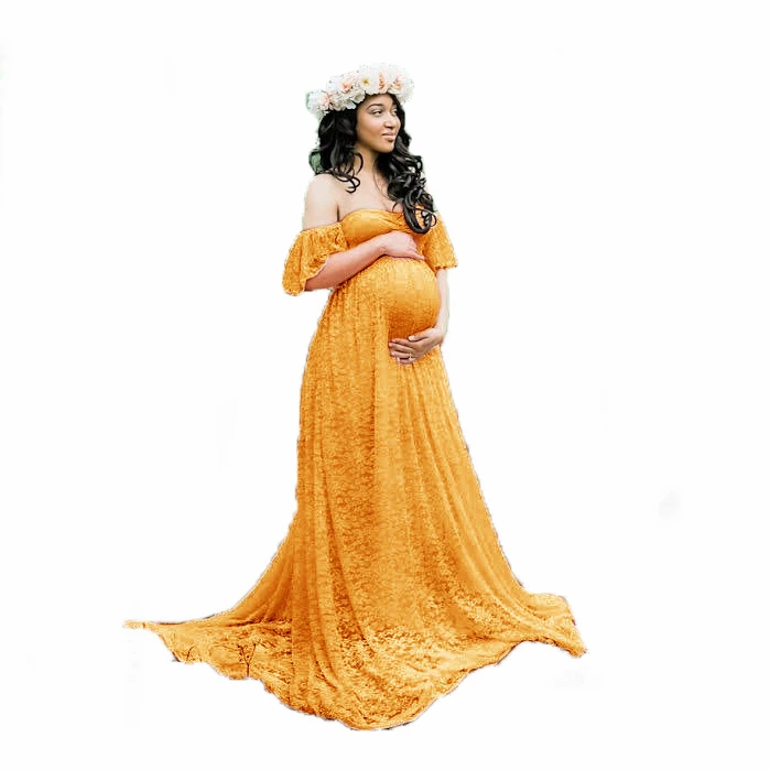 

SZ-QQ001 Wholesale Sexy Lace Pregnant Dress Beautiful Maternity Dress For Photography Gown