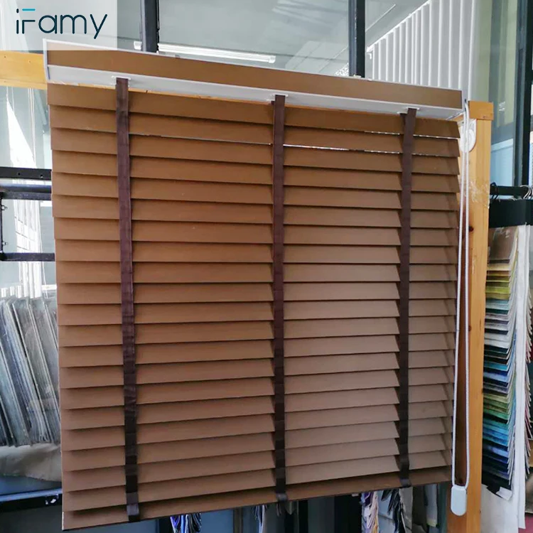 

Customizable Easy Clean Sun Shading Hotel Window Faux Wood Blinds