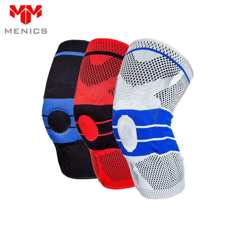 

High quality Thick Protective Knee Pads Compression Sleeve Support rodilleras powerlifting sport fitness knee brace sleeves, Grey-black-red