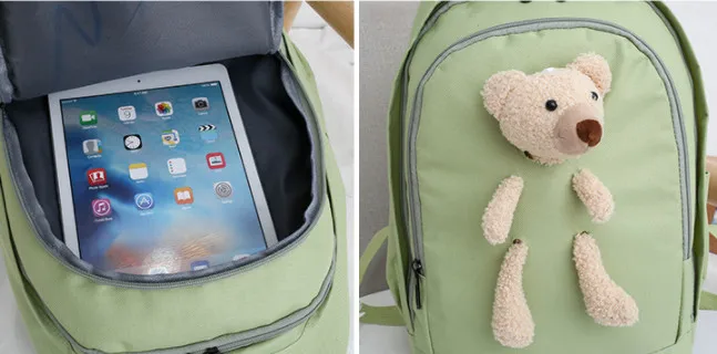 Wholesale 4pcs/set Outdoor bagpack casual kids backpack children cute canvas school bags for teenagers