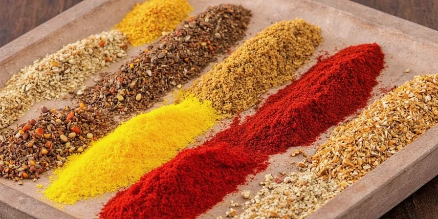 Colorful jars of Lebanese spices