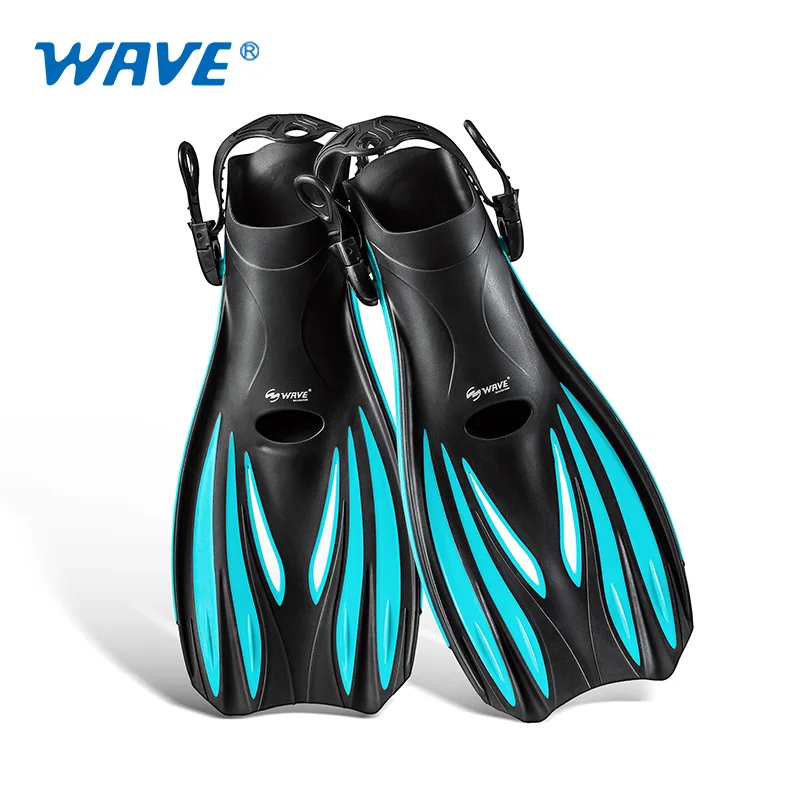 

High Quality Underwater Soft Open Heel Adjustable Swimming Fins Colorful Diving Training Snorkeling Flippers, Customized