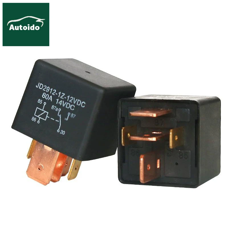 

Car Relay On/Off Normally Open 4 Pin 5 Pin 12V 24V 80Amp SPST Model JD2912-1H-12VDC 80A 14VDC 24DC Automotive Relay Switches