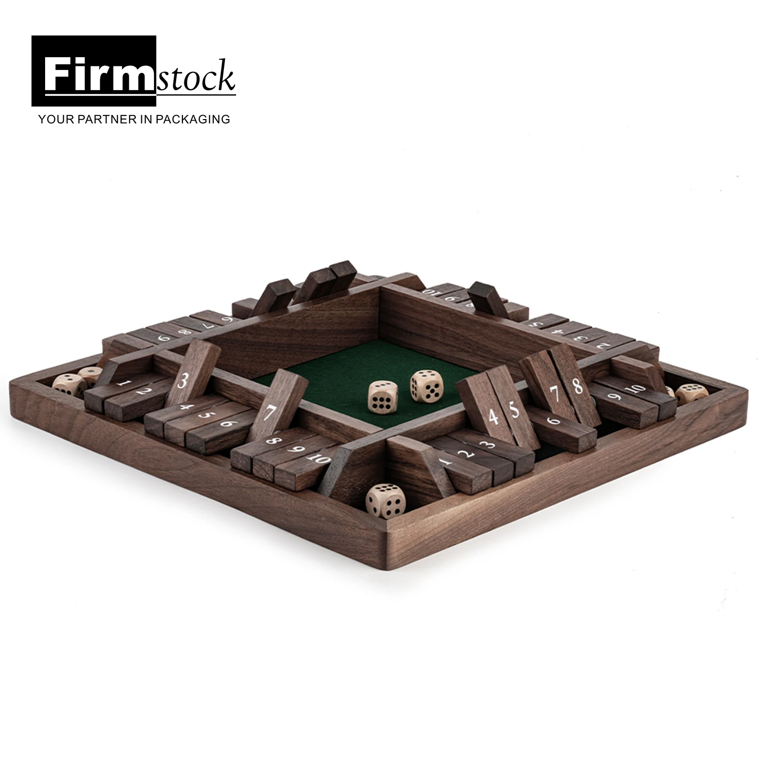 

2021 top sale educational Wood Deluxe 4 Players Digital Puzzle Board Game way shut the box for kids