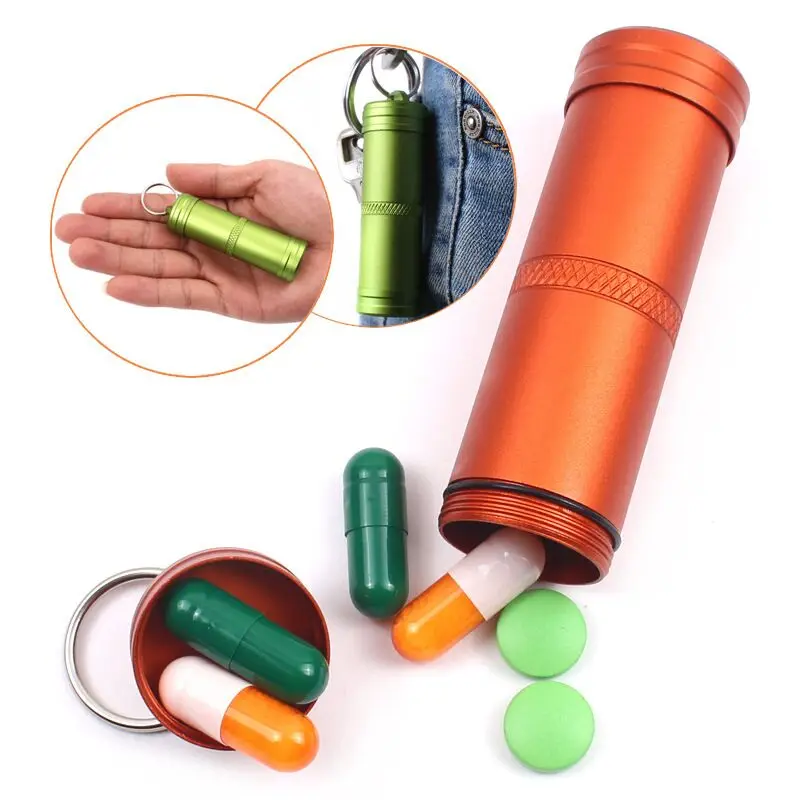 

Survival Seal Trunk Waterproof Hike Capsule Box Container Outdoor Dry Bottle Holder Storage Camp Medicine Match Pill Case