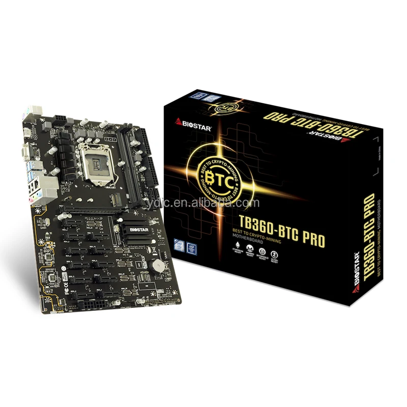 

TB360-BTC Pro Miner Mining Motherboard For ETH Mining Mainboard 12 Slots Support 12X GPU Video Card LGA1151 DDR4 USB 3.1 HDMI