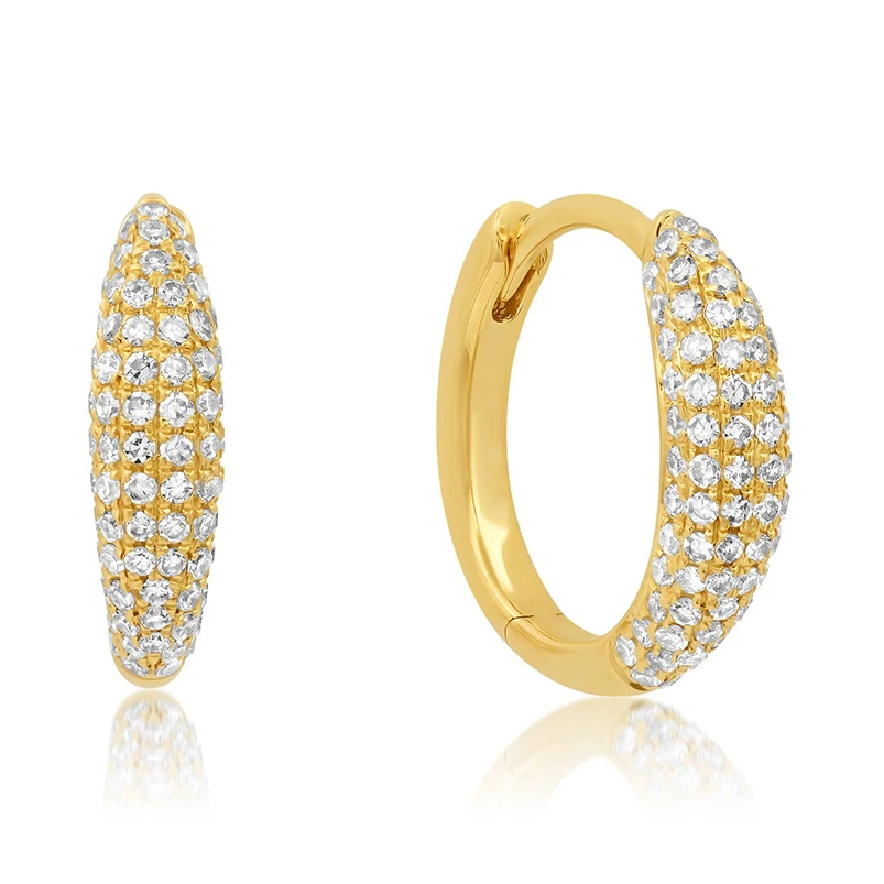 

Gemnel fashion 925 sterling silver 18k gold multi row diamond stretch huggie hoop earrings