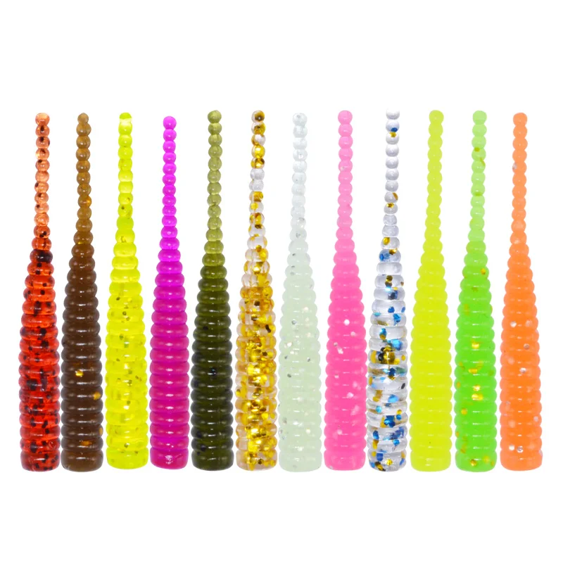 

Mini trout soft worm 4cm 0.35g plastic Luminous soft worm soft baits fishing baits, 14 colors