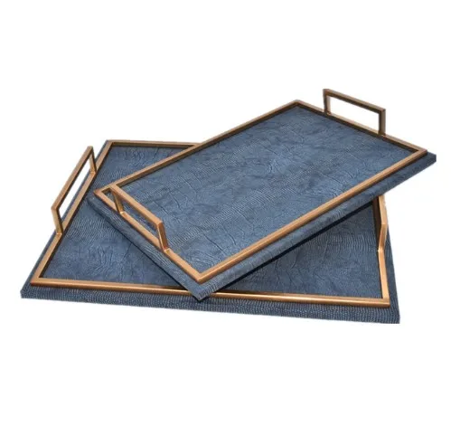 

Vintage Leather Tray Luxury Leather Tray Serving Tray for Home/Hotel Table Decor
