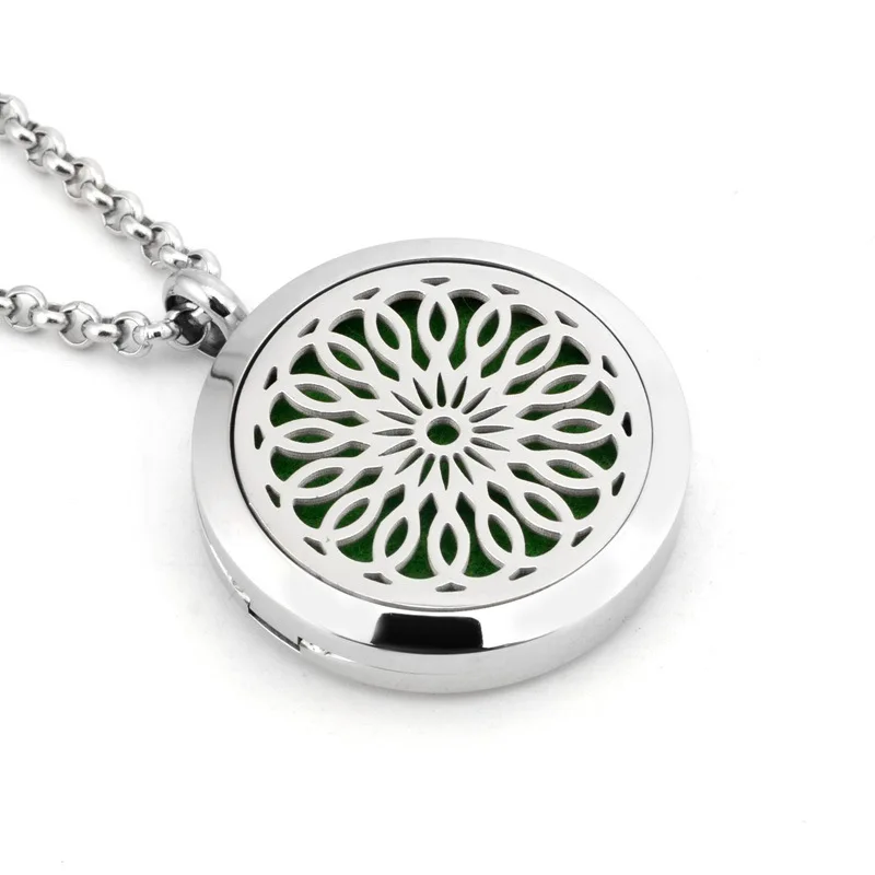 

Hot sale stainless steel perfume pendant aromatherapy fashion titanium steel essential oil necklace