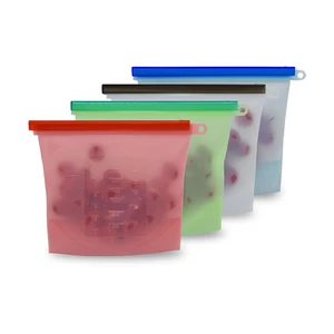 Image of Benhaida Reusable Silicone Food Storage Bag,1500ML Ziplock Freezer Container Bag