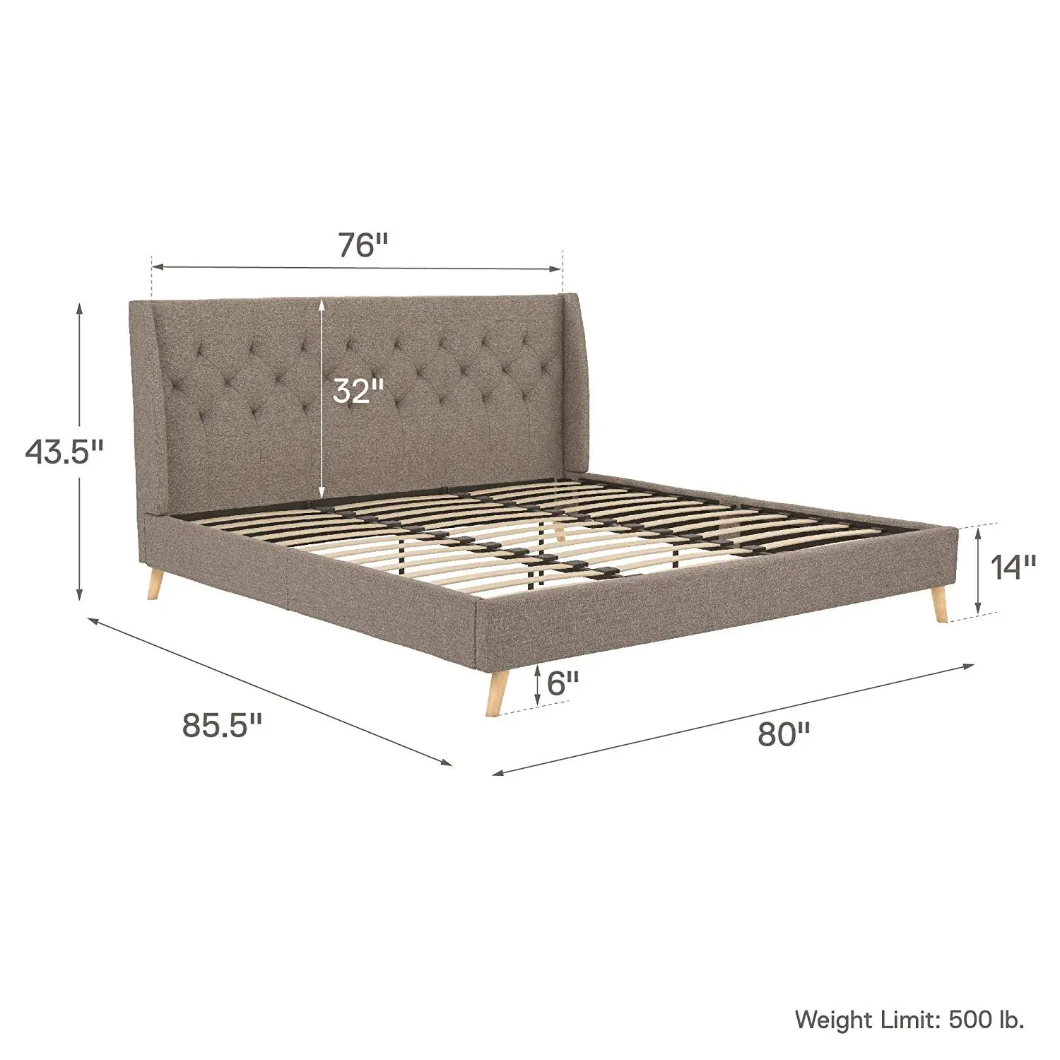 Modern Grey Linen Super King Size Wooden Bed Frame Buy Wooden Bed