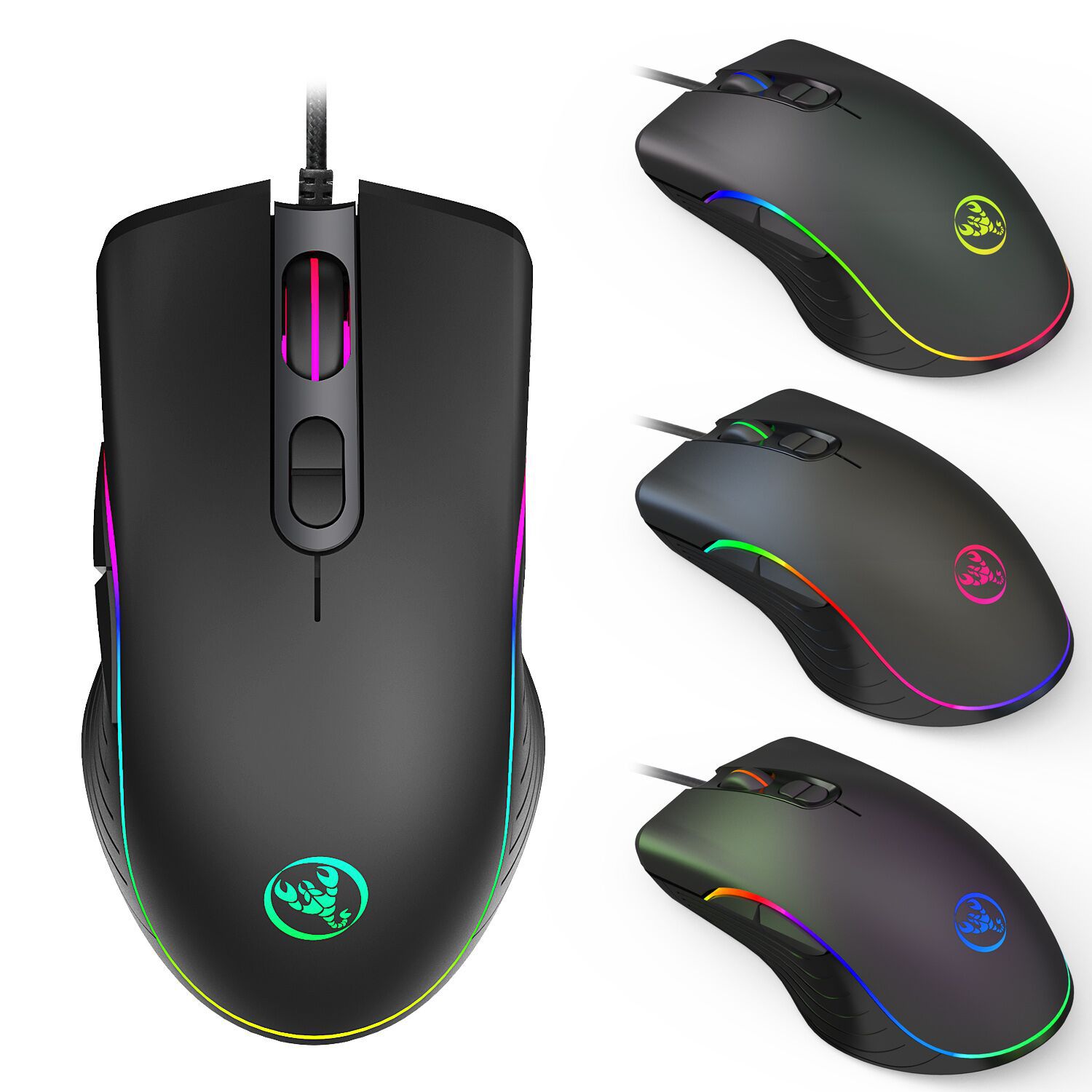 

RGB Luminous 7 Buttons Mice Adjustable 6400dpi USB Gaming Wired Mouse
