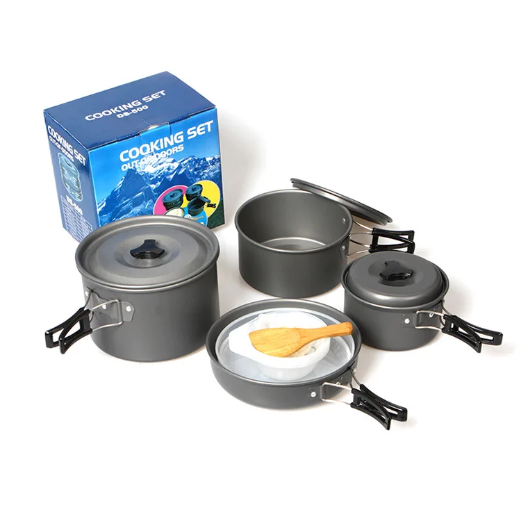 

Wholesale 4-5 Persons Aluminum Outdoor Cooking Utensils Set Hiking Fishing Camping Cookware Mess Kit