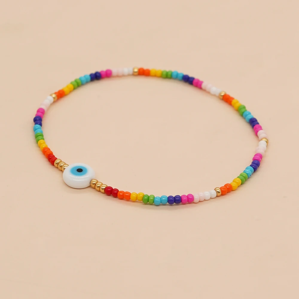 

Go2Boho Rainbow Beaded Eye Evil Bracelet For Women Bohemia Fashion Jewelry FGB Beads Handmade 2023 Bracelets New In