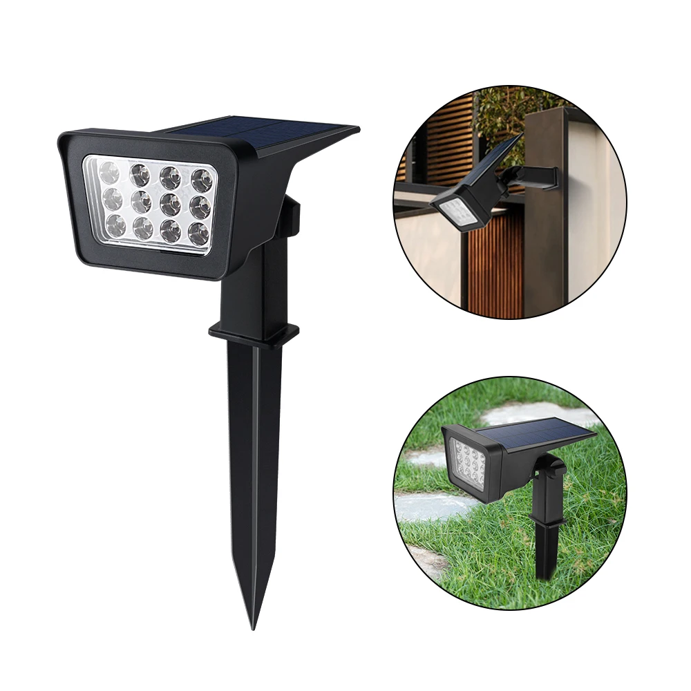 High Export Products 12 LED Waterproof Outdoor Landscape Led Solar Powered Garden Spotlight