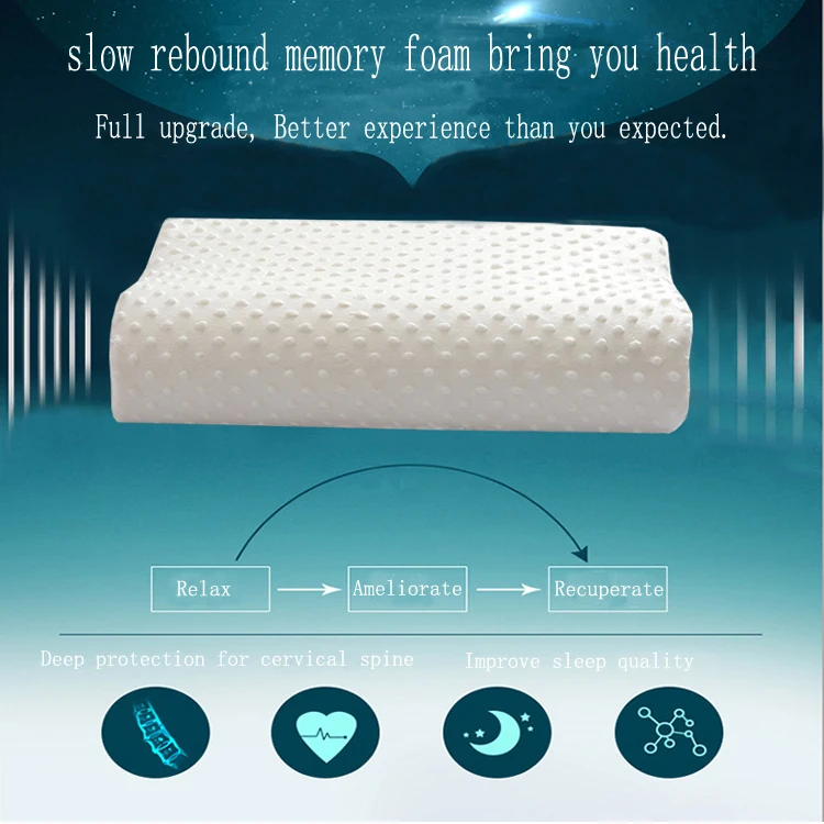 In Stock Wholesale 50*30*10cm Bubble Cervical Neck Contour  pillow With memory foam filling and polyester fabric cover YSDK0074