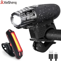 

Bike Light Set LED Cycle Torch USB Waterproof Rechargeable bike light 300LM Front Headlight and Bicycle Rear Light