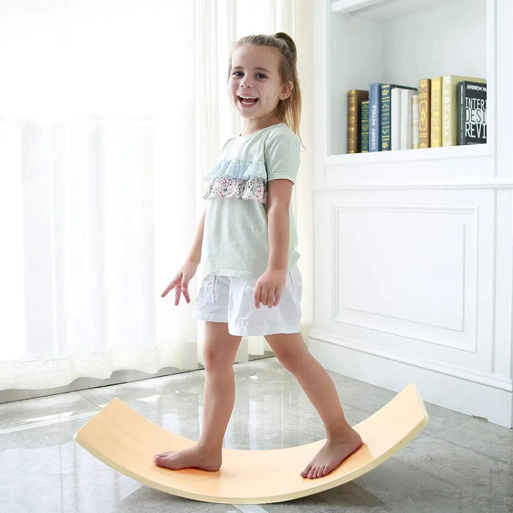 

XIHA Wooden Waldorf Toys Wobbel Board Office Yoga Small Balance Board With Felt Layer Wooden Toys Fitness Board School Toy Other, Natural wood or colored