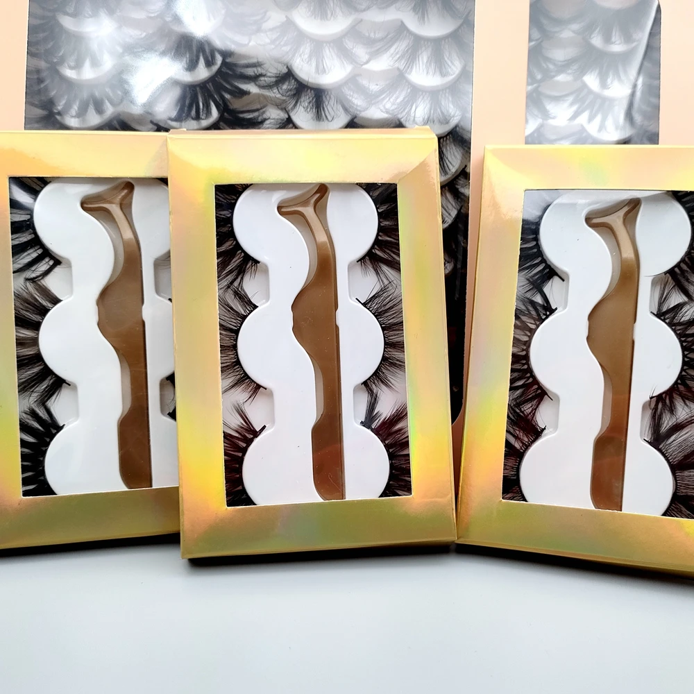 

False Mink Lashes Book Boxes Faux Lashes False Eyelashes Private Label Lash Own Logo