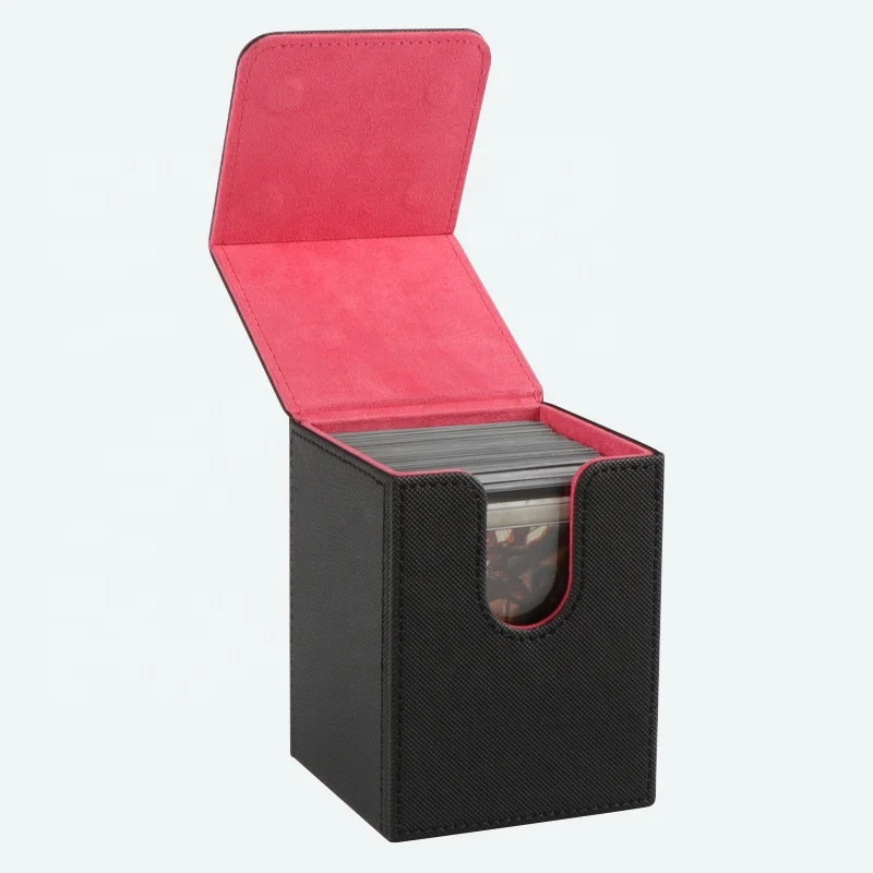 Premium Pu Leather Custom Card Deck Boxes Flip Pu Deck Box For Mtg And