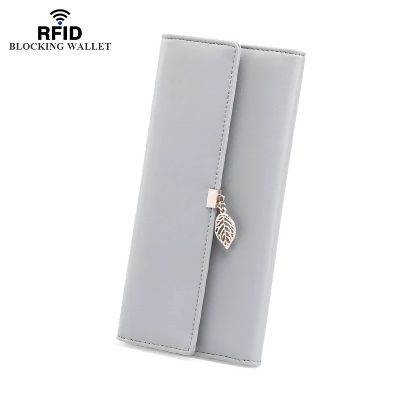 

Fashion Ladies Trifold Long Clutch Purse Wallet RFID Blocking Custom Leather Women Wallet, Customized color