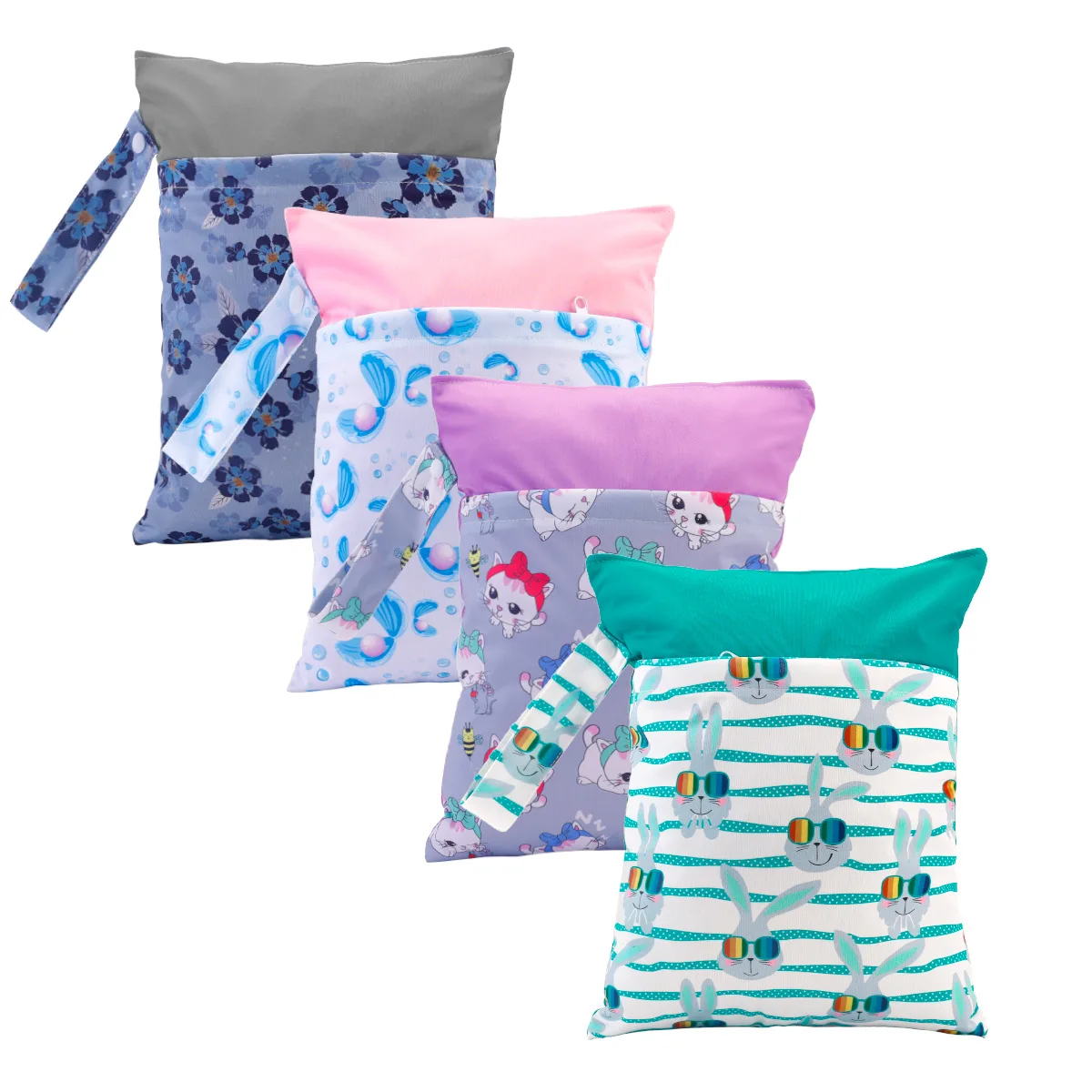 

Factory Supply Reusable Double Zipper Polyester Waterproof Adult Baby Diaper Bag