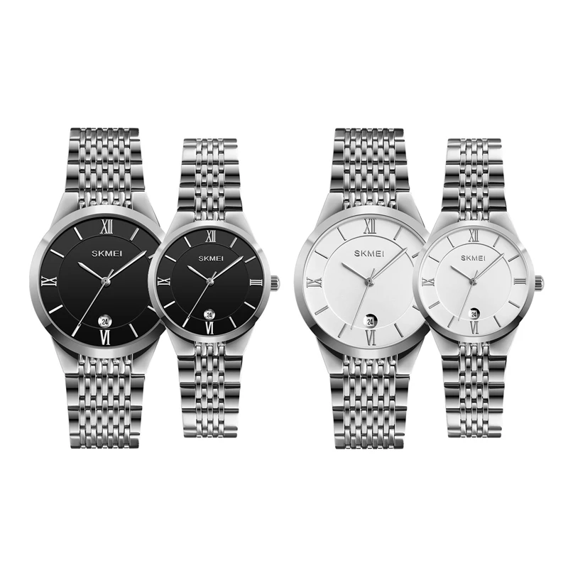 

skmei 1689 1688 1695 1694 1835 1834 9179 9198 Q023 Q024 unisex men women valentine gift lover couple quartz digital pair watches, Black, white, oem