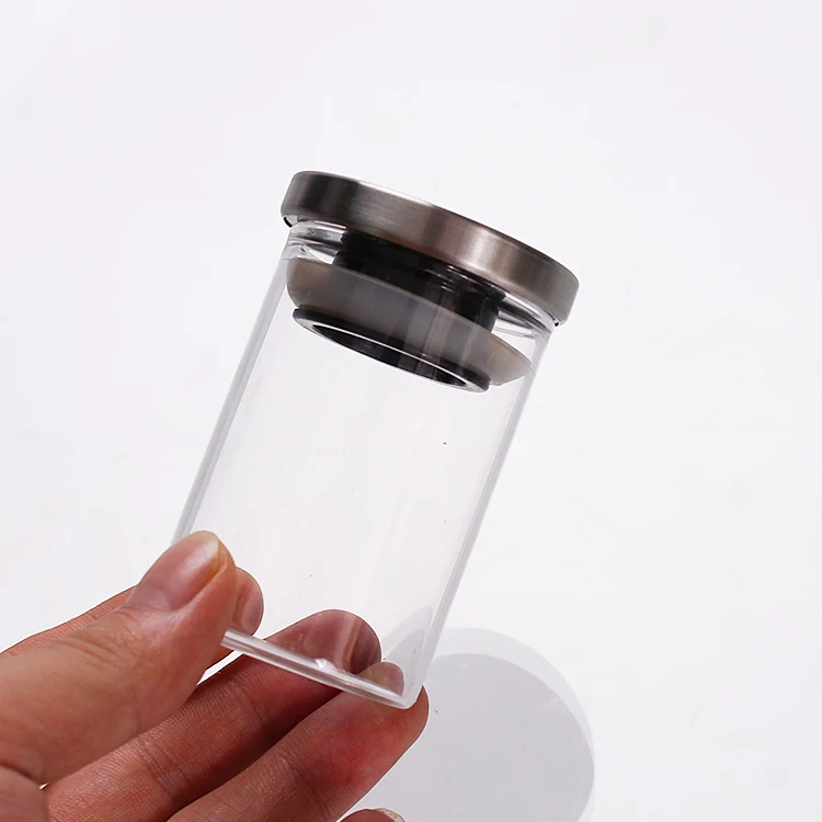 

wholesale 4 oz pyrex glass storage jar with stainless steel lid