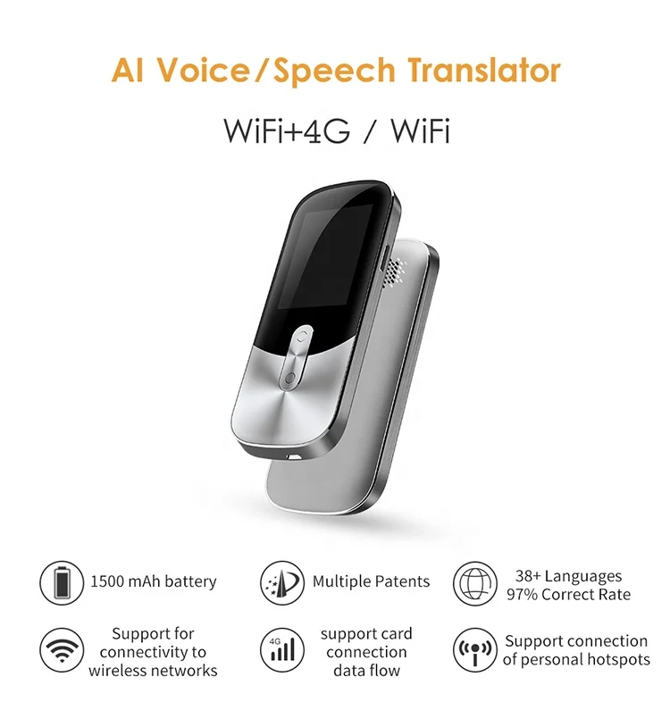 
WLAN 4G Instant Language Translator Ambassador Instant With Voice Recognition 